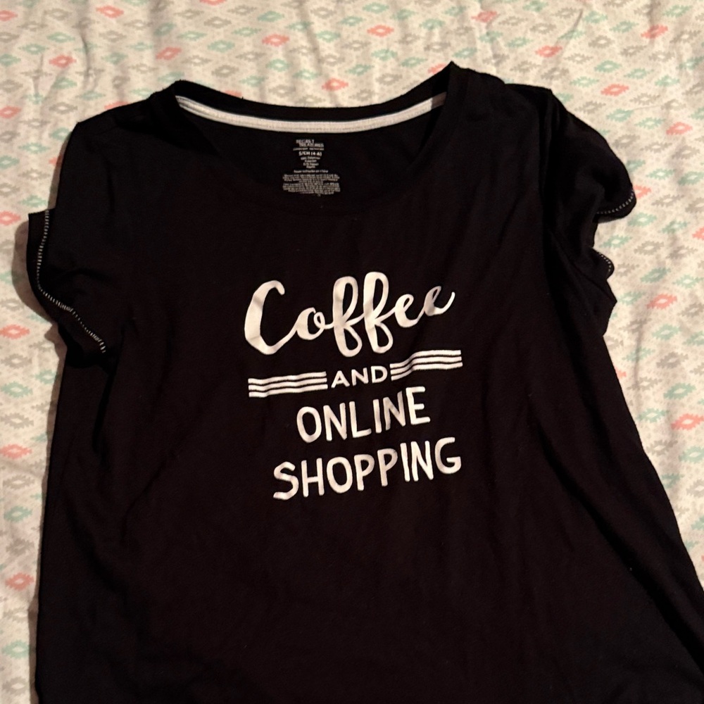 Secret Treasures Black Tee with White Graphic